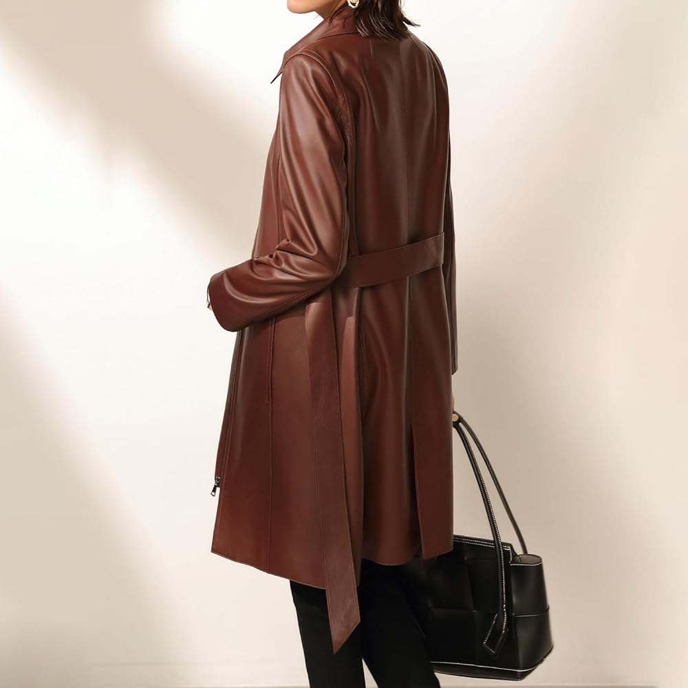 Elevate Elegance: Women’s White Sheepskin Pleated Neckline Coat - Casual Luxury, Korean Chic, Stylishly Belted