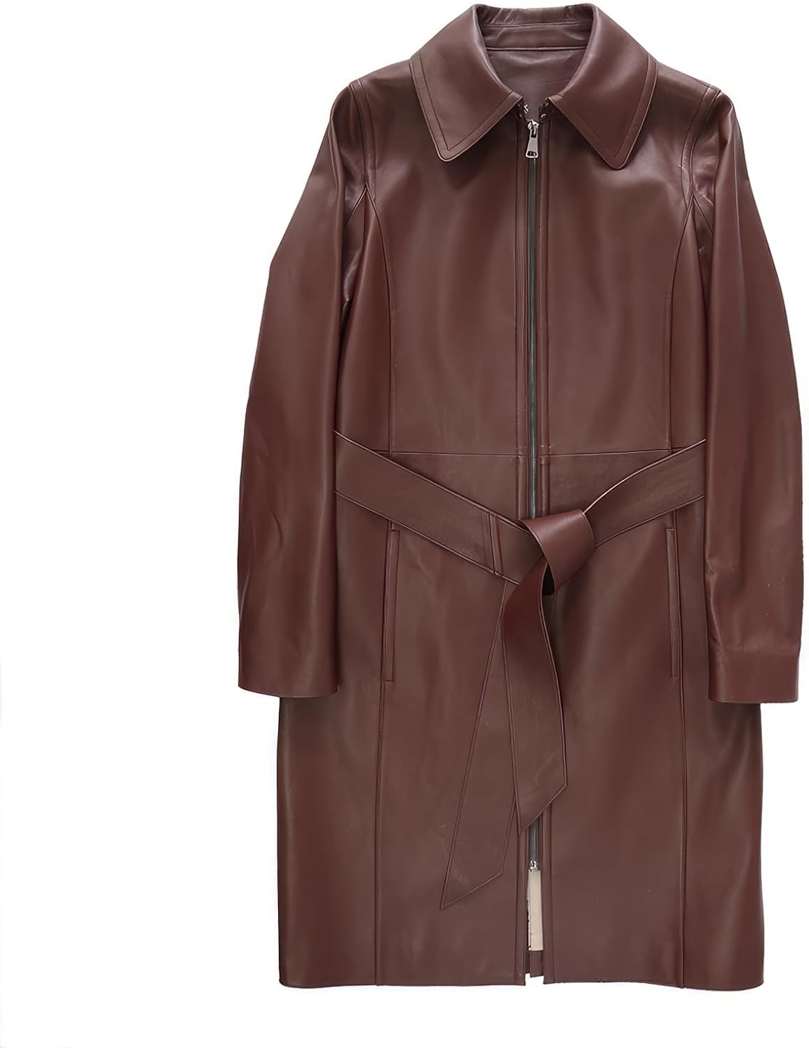 Elevate Elegance: Women’s White Sheepskin Pleated Neckline Coat - Casual Luxury, Korean Chic, Stylishly Belted