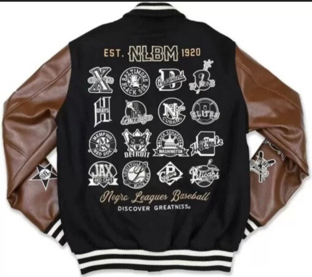 Negro League Baseball S9 Black Varsity Bomber Jacket