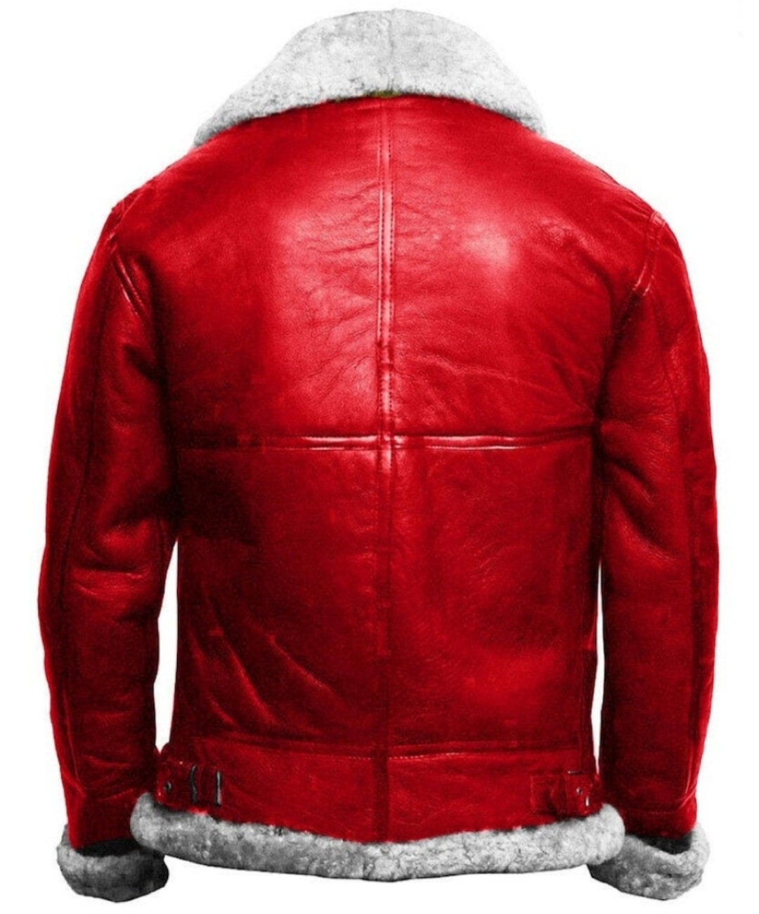 Christmas Red A2 Bomber Aviator Leather Jacket