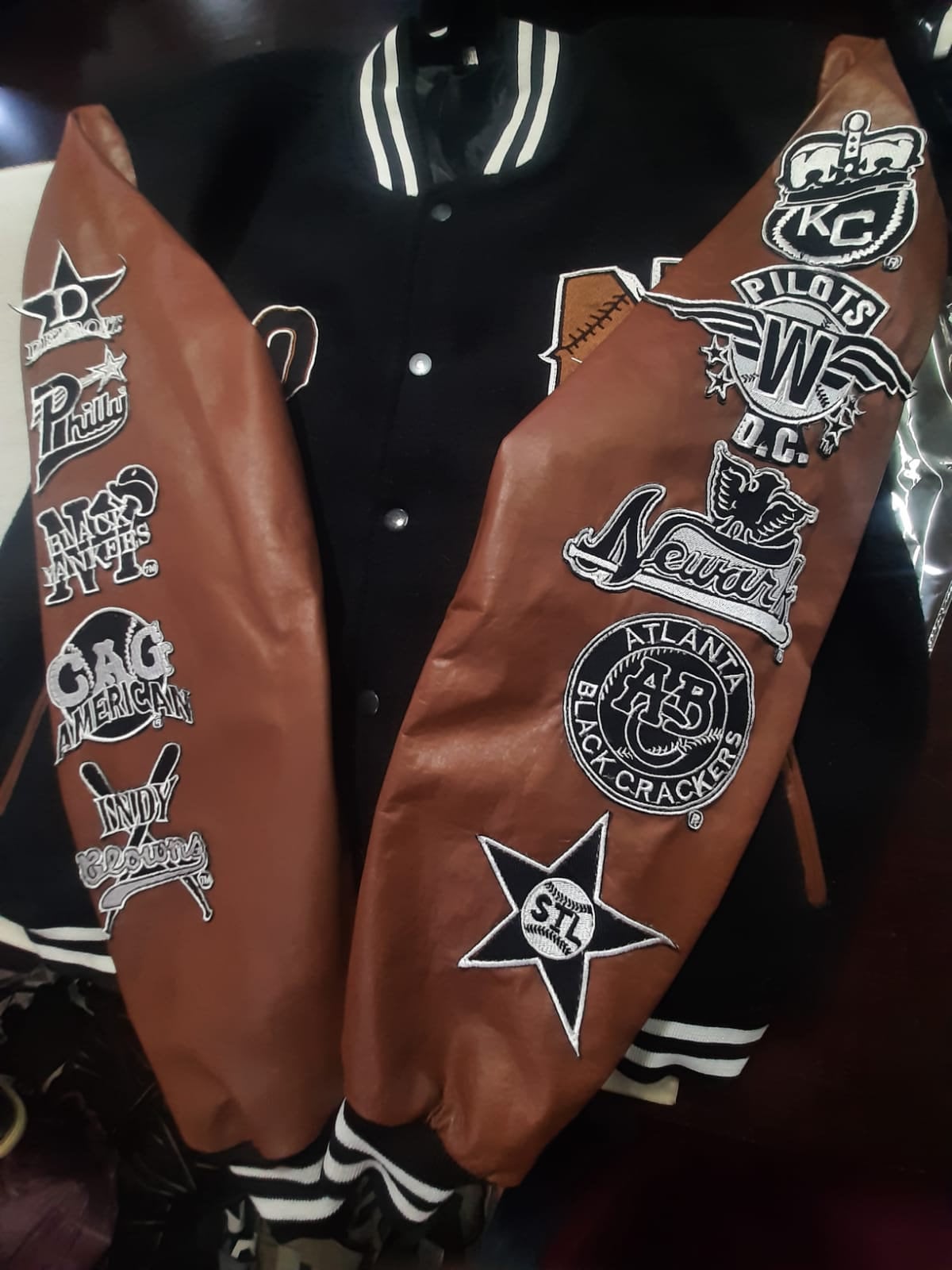 Negro League Baseball S9 Black Varsity Bomber Jacket