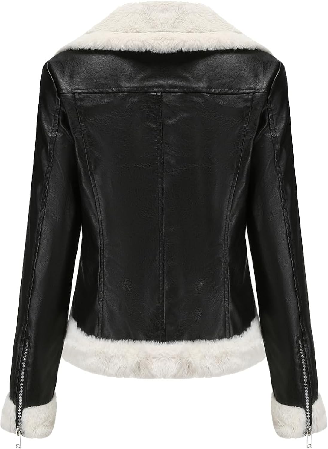 Black Sheepskin Sherpa Shearling Jacket: Winter Warmth Meets Classic Elegance for the Office Lady