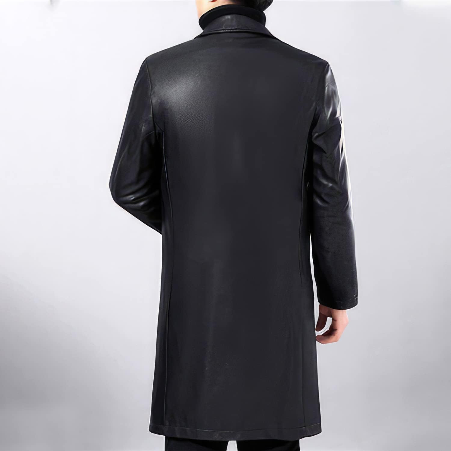 Stay warm in style with our Men’s Black Genuine Sheepskin Long Winter Coat – a fashionable blend of comfort