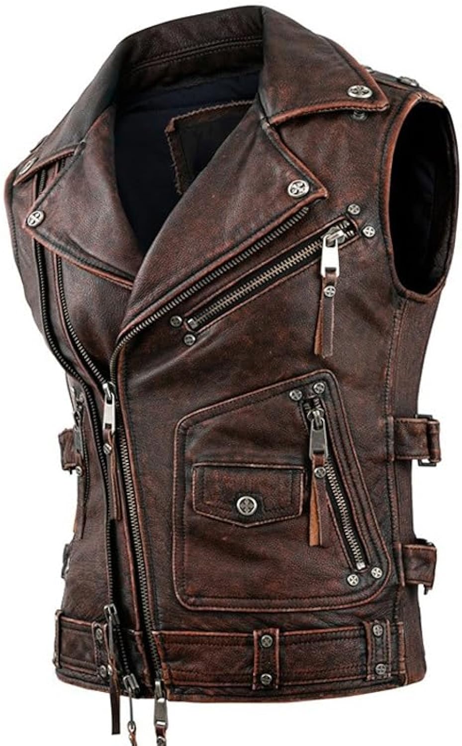 Biker Men's Brando Genuine Cowhide Leather Vest