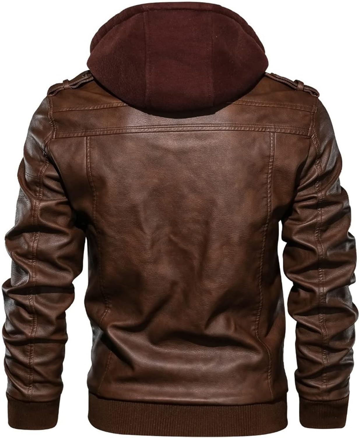 Brown Sheepskin Bomber Jacket: Trendy Pilot-Inspired Design with Comfortable Hood for Modern Men