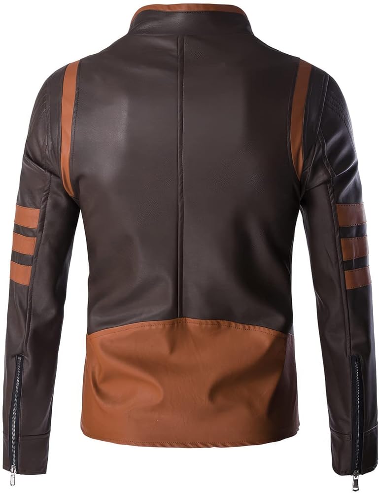 Café Racer Brown Sheepskin Jacket - Retro Slim Fit