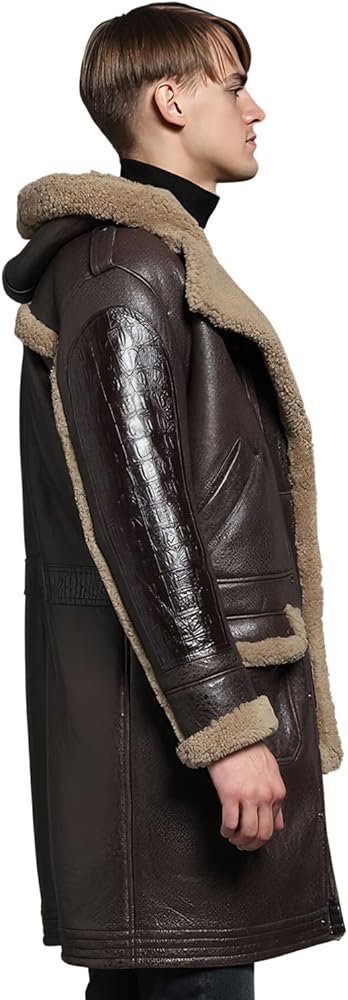 Luxury in Layers: Genuine Sheepskin Leather with Cozy Sherpa Lining and Hood - Elevate Your Winter Wardrobe!