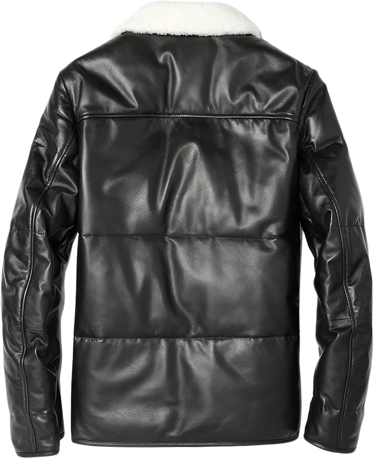 Command Winter Style: Men’s A2 Aviator Black Genuine Sheepskin Shearling Jacket - Ultimate Warmth, Air Force Elegance