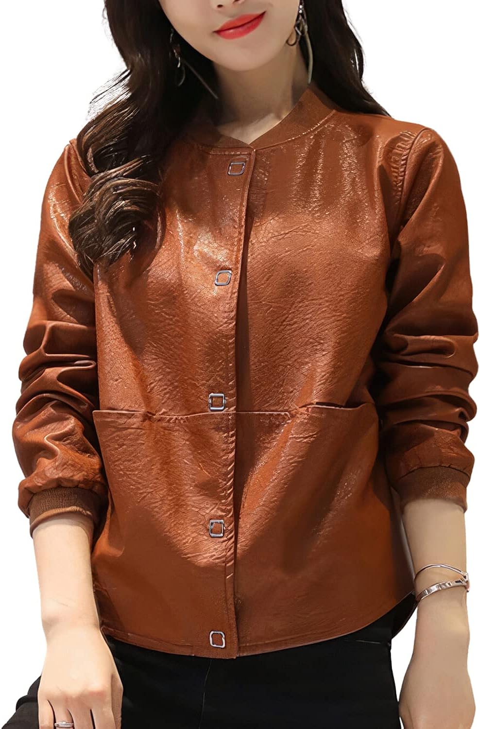 Rev up your style with our Women’s Biker Tan Brown Distressed Genuine Sheepskin Retro Motorcycle Rider Jacket