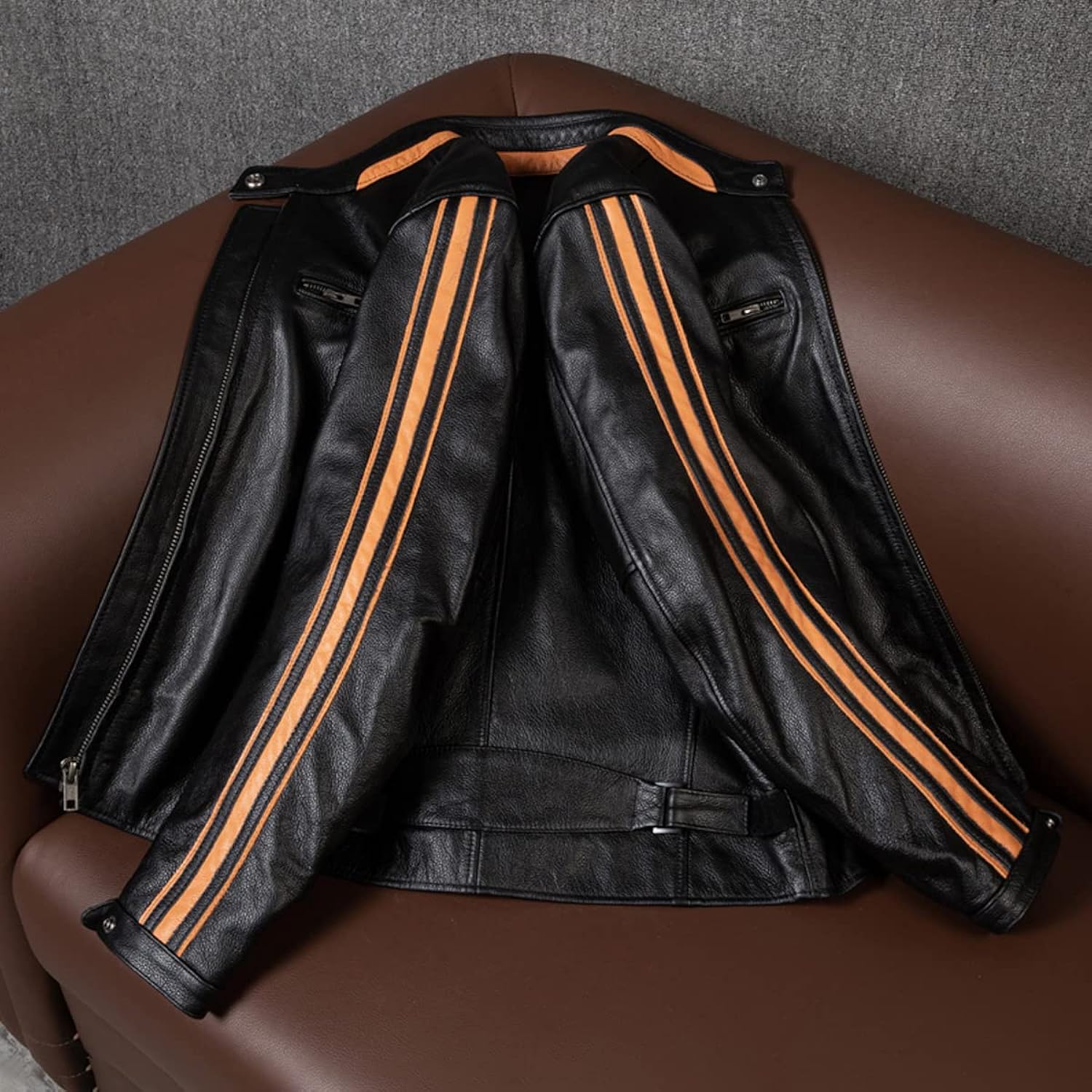 Elevated Elegance: Genuine Cowhide Leather Jacket for Timeless Style