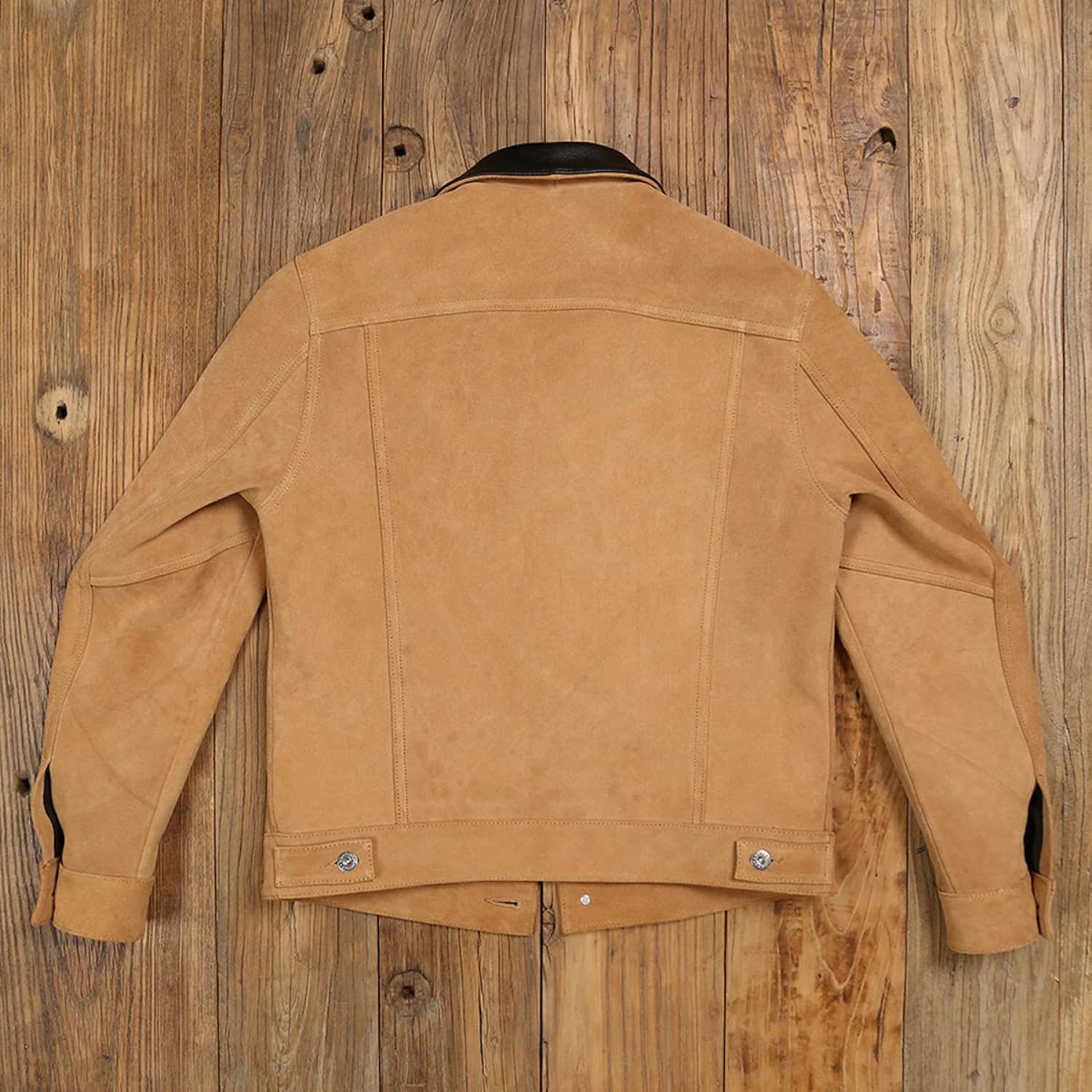 Suede Elegance: Men's Classic Brown Trucker Jacket with Western Style