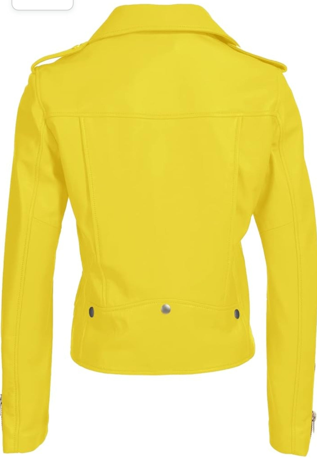 Yellow Sheepskin Street Racer Moto Jacket - Women's Slim Fit Asymmetric Leather Chic