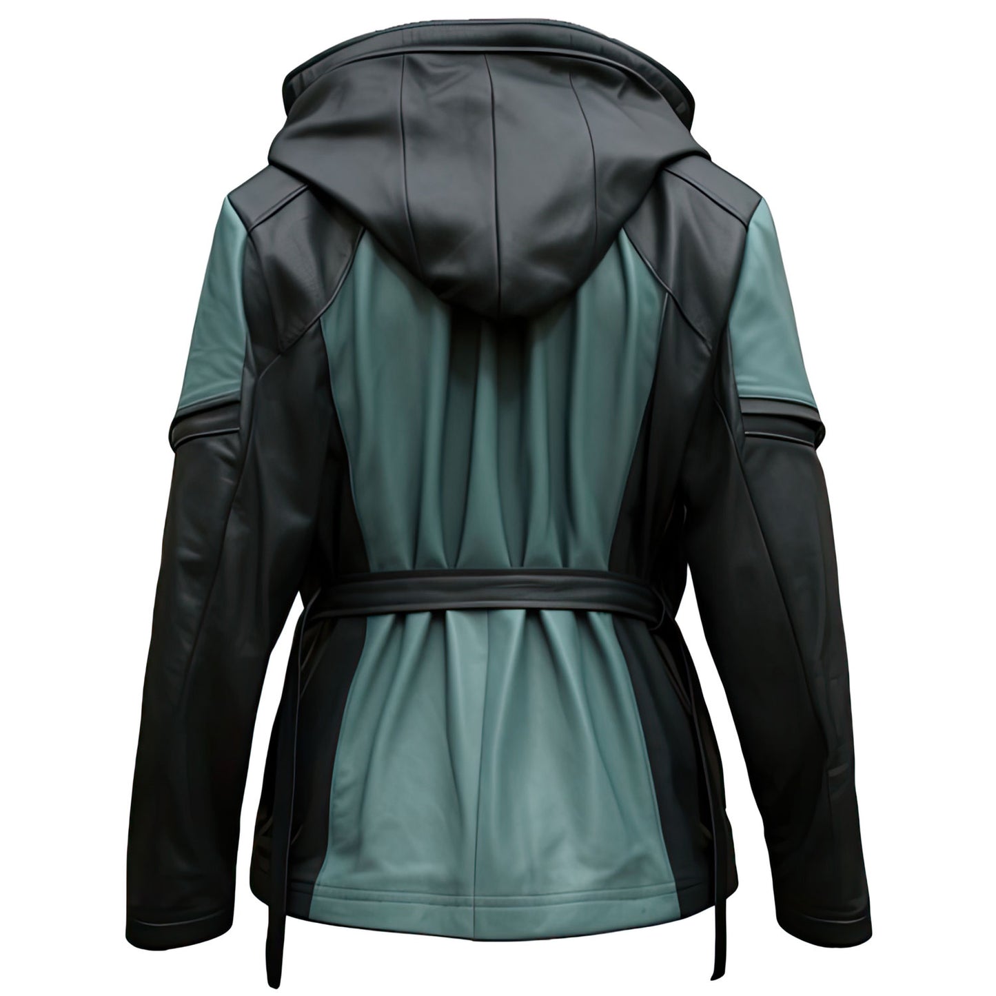 Charcoal Grey and Mint Green field Leather Coat jacket |Leather coats for men