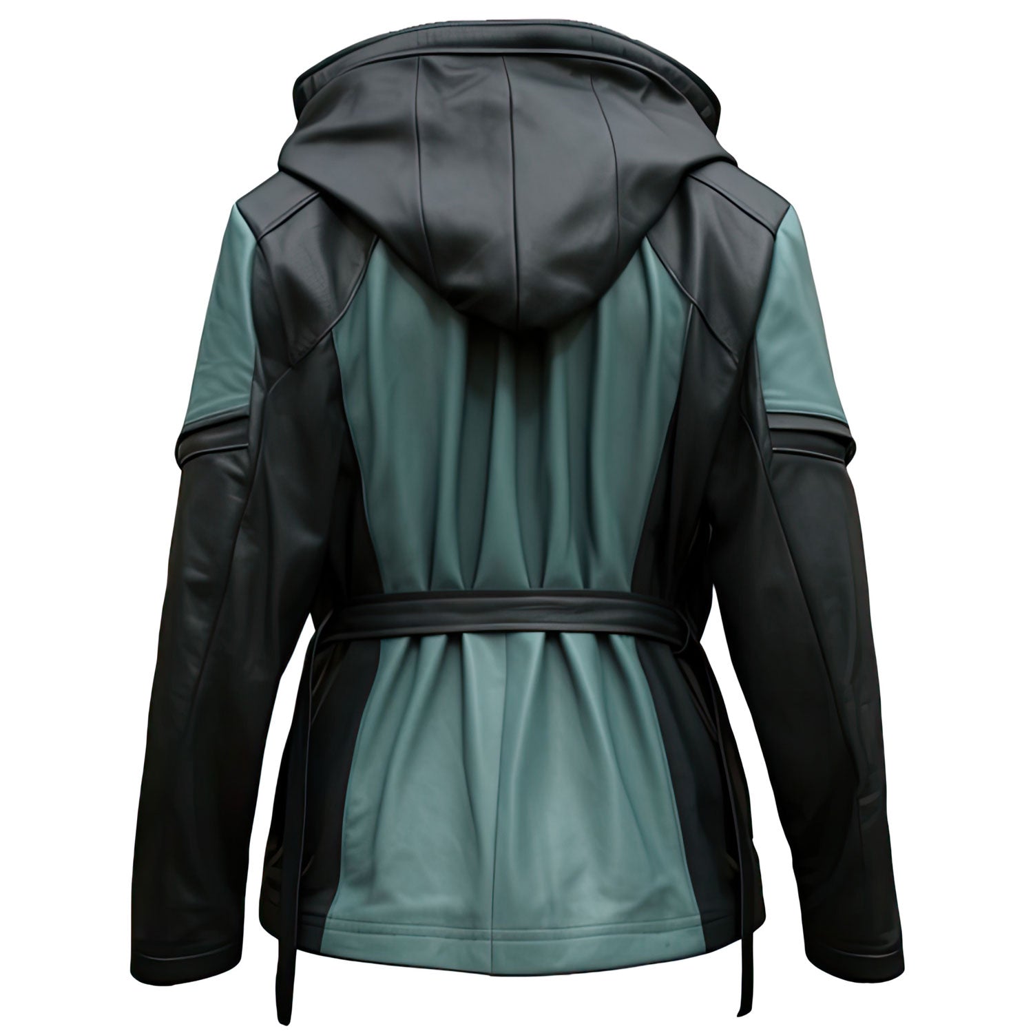 Charcoal Grey and Mint Green field Leather Coat jacket |Leather coats for men