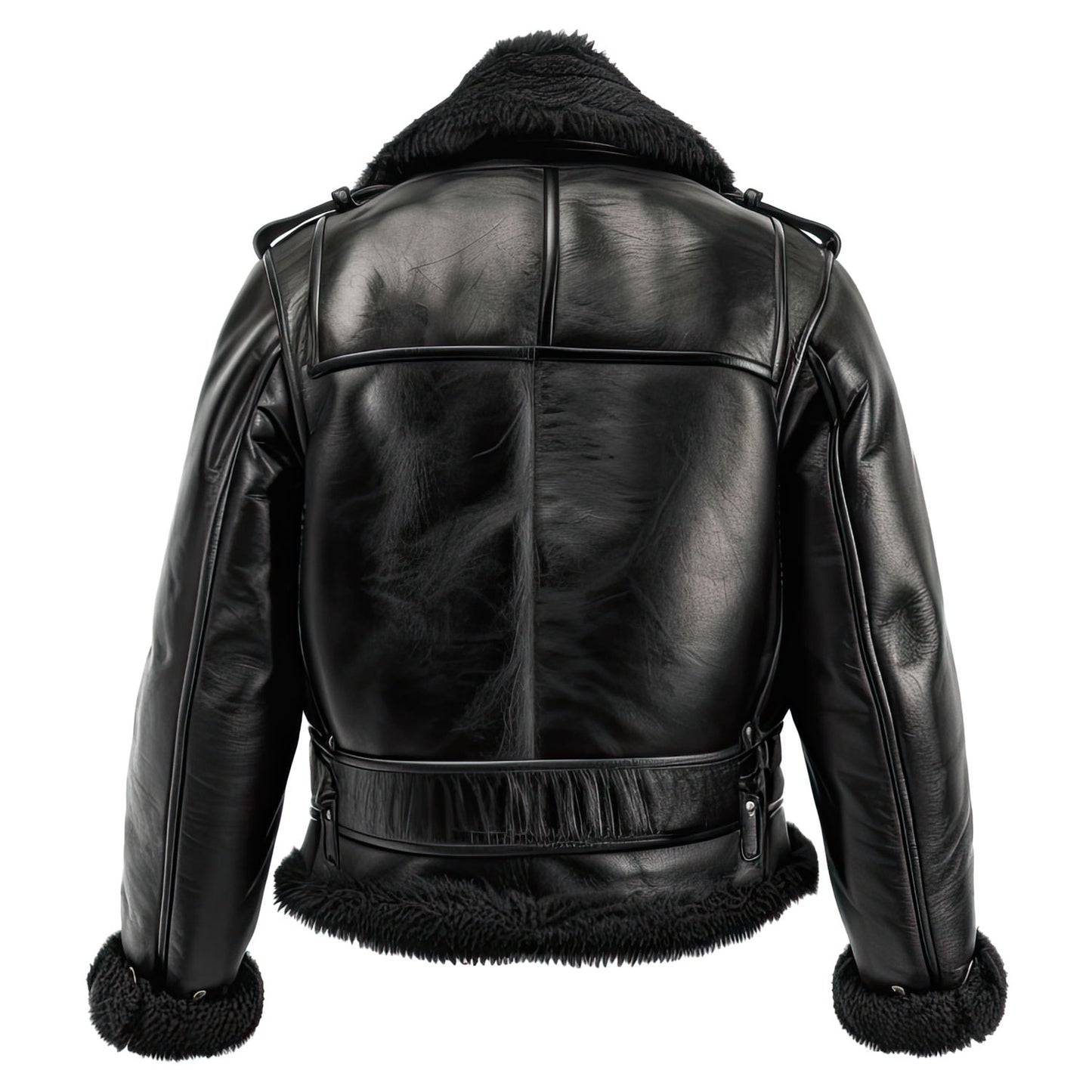 Jet Black Leather Aviator Coat Jacket Gift for Men|Leather coats for men