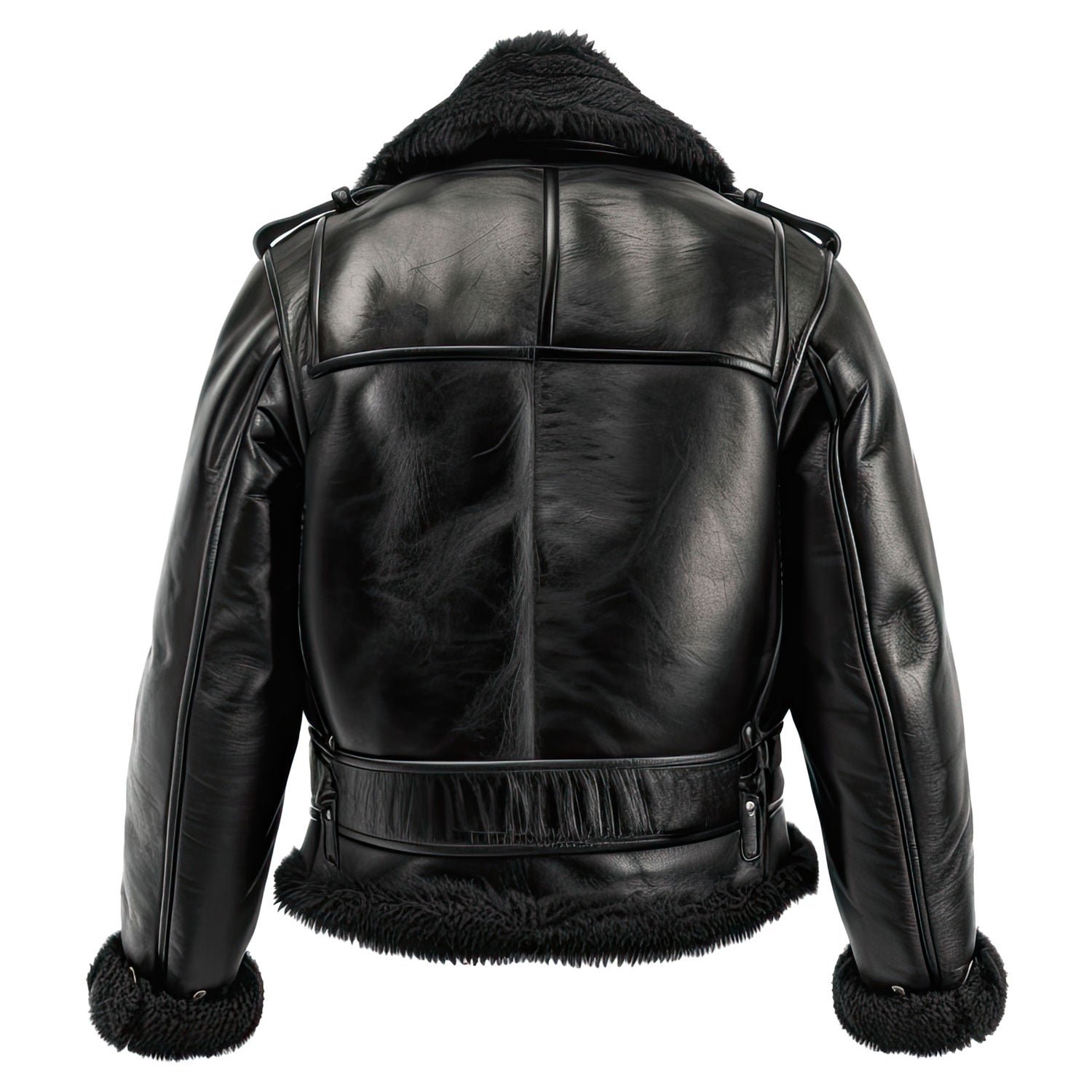 Jet Black Leather Aviator Coat Jacket Gift for Men|Leather coats for men