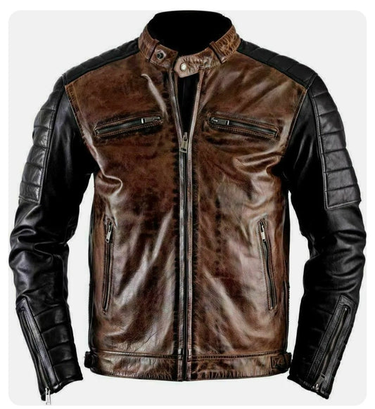 Black and Brown Leather Jacket Men,Biker ,Flight Military-Black Jacket,vintage, Gift ,Leather jacket s,Mens Leather Coats and jackets ,Leather Jacket women s |Leather coats for men 