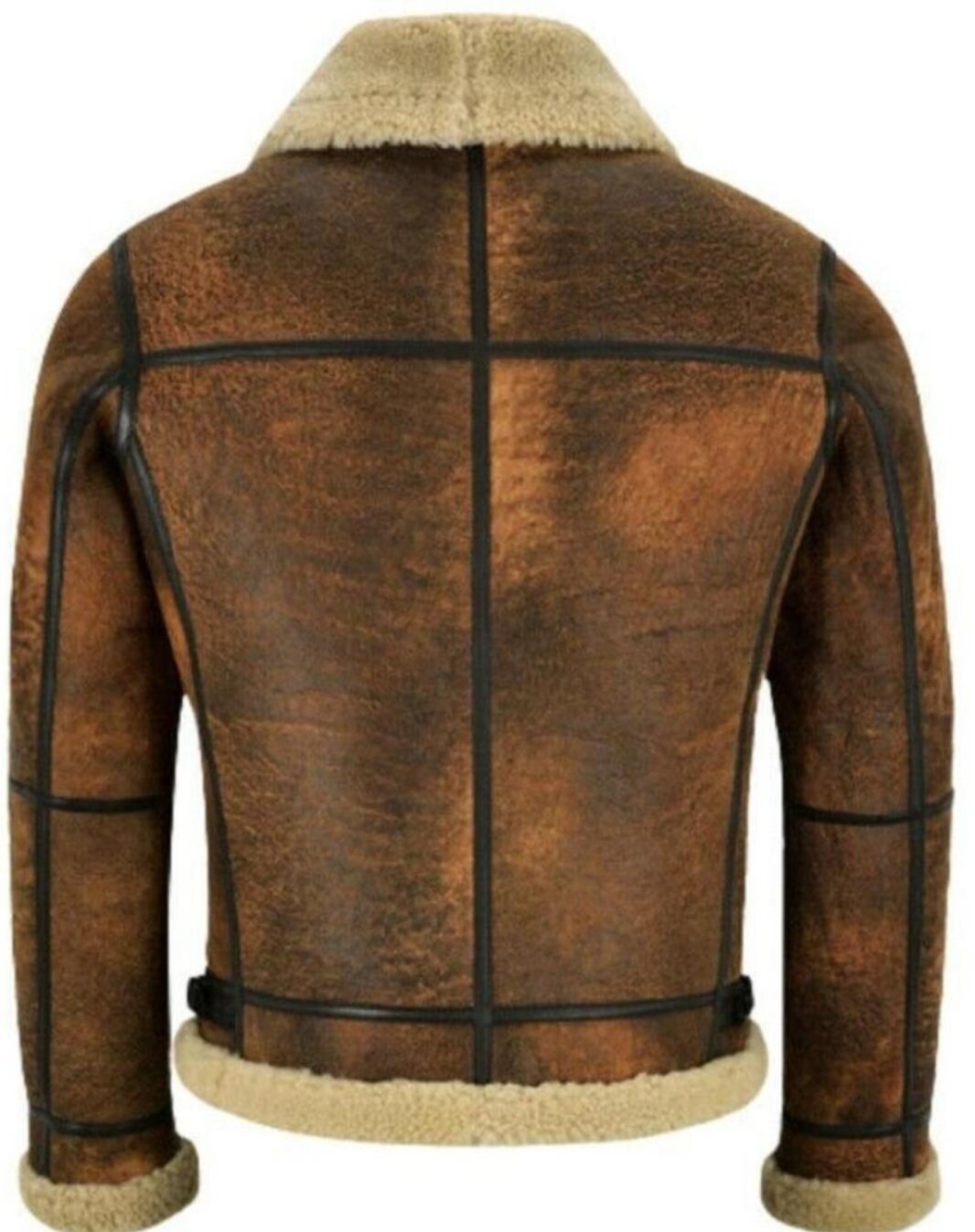 Men's Bomber Shearling Fur Motorcycle Jacket