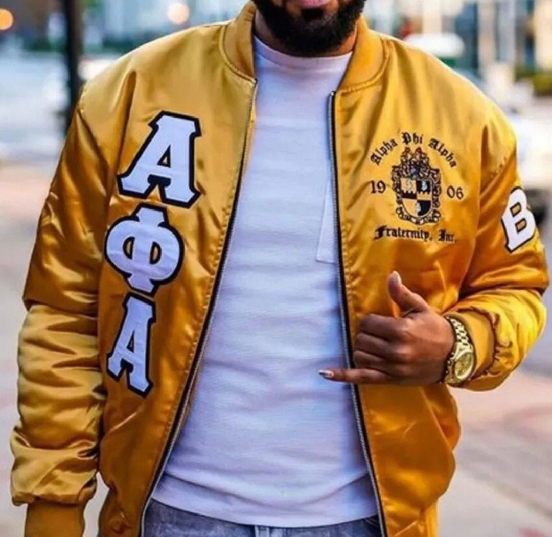 Alpha Phi Alpha Yellow/Black Bomber Jacket