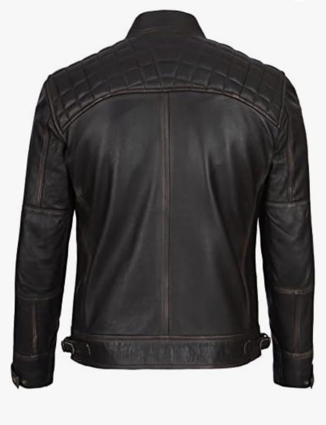 Black Leather Biker & Military Jacket for Men