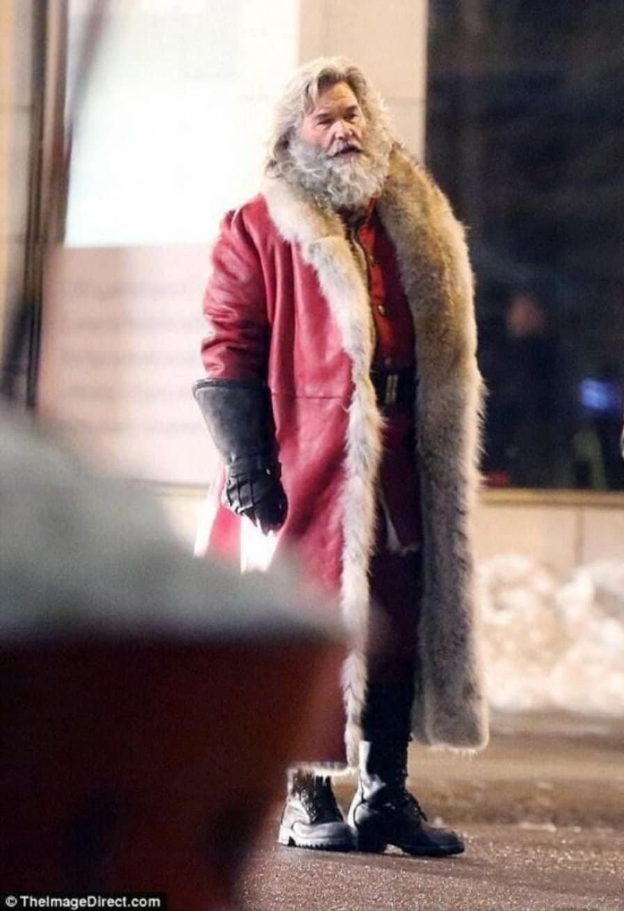 Kurt Russell Santa Claus Leather Trench Coat
