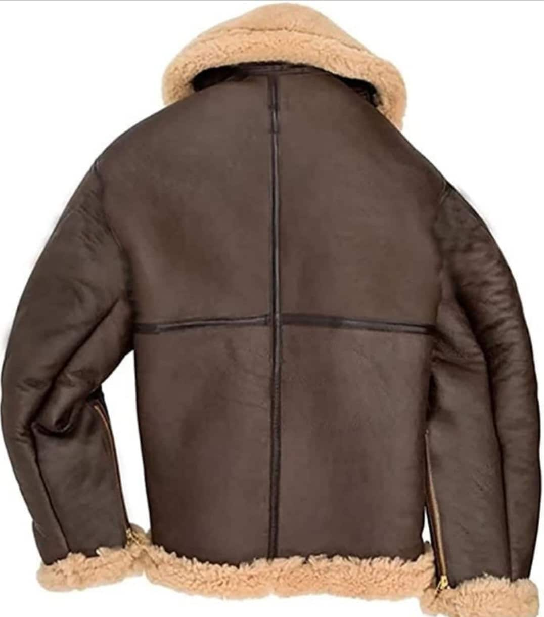 Men's Bomber Shearling Fur Motorcycle Jacket