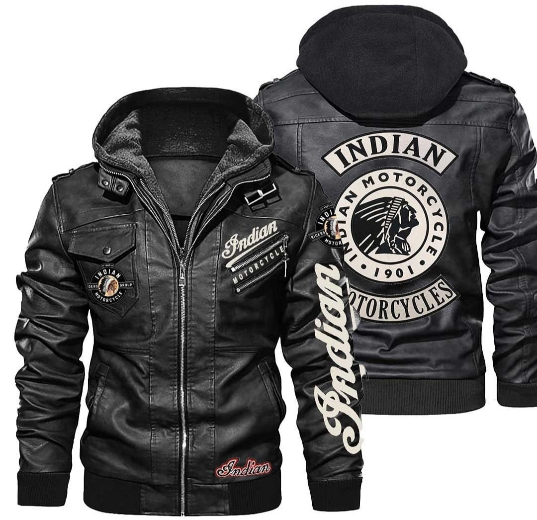 Hooded Indian Motorcycle Leather Jacket, Indian Mens Jacket, Motorcycle Jacket, Leather Jacket Men, Racing Zipper Jacket, Biker Jackets Leather jacket s,Mens Leather Coats and jackets ,Leather Jacket women s|Leather coats for men 
