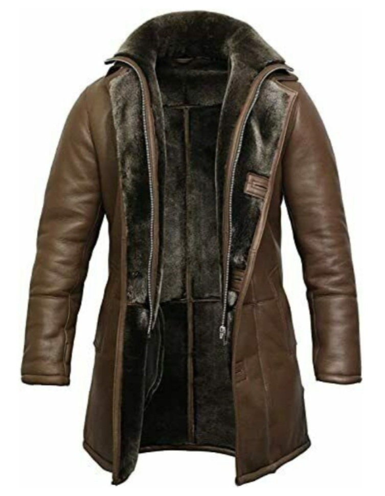 Men's Bomber Fur Shearling Sheepskin Warm Duffle Leather Coat Leather jacket s,Mens Leather Coats and jackets ,Leather Jacket women s