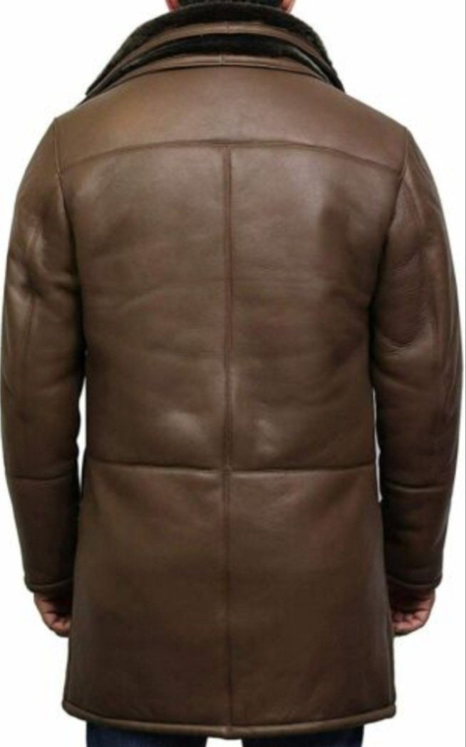Men’s Bomber Fur Shearling Sheepskin Leather Coat